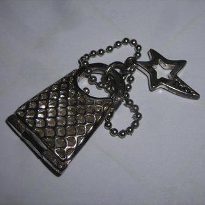 2 charms, silvertone, 1" & 1, 1/2"